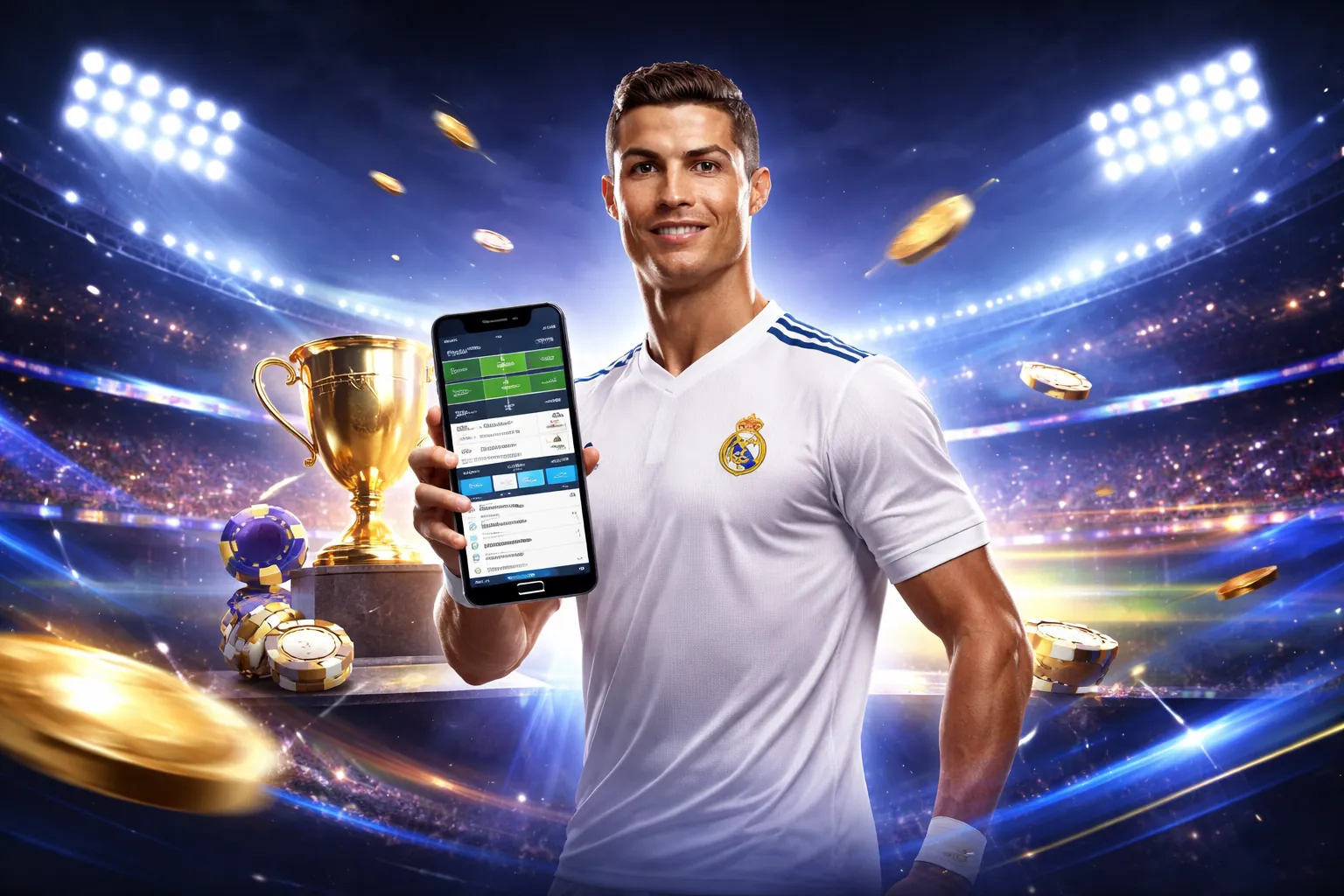 Hình ảnh quảng cáo 1xBet Gốc với các trò chơi cá cược sôi động